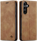 Θήκη Samsung Galaxy S25 Spacecase Wallet Πορτοφόλι - Light Brown (5905719114626)