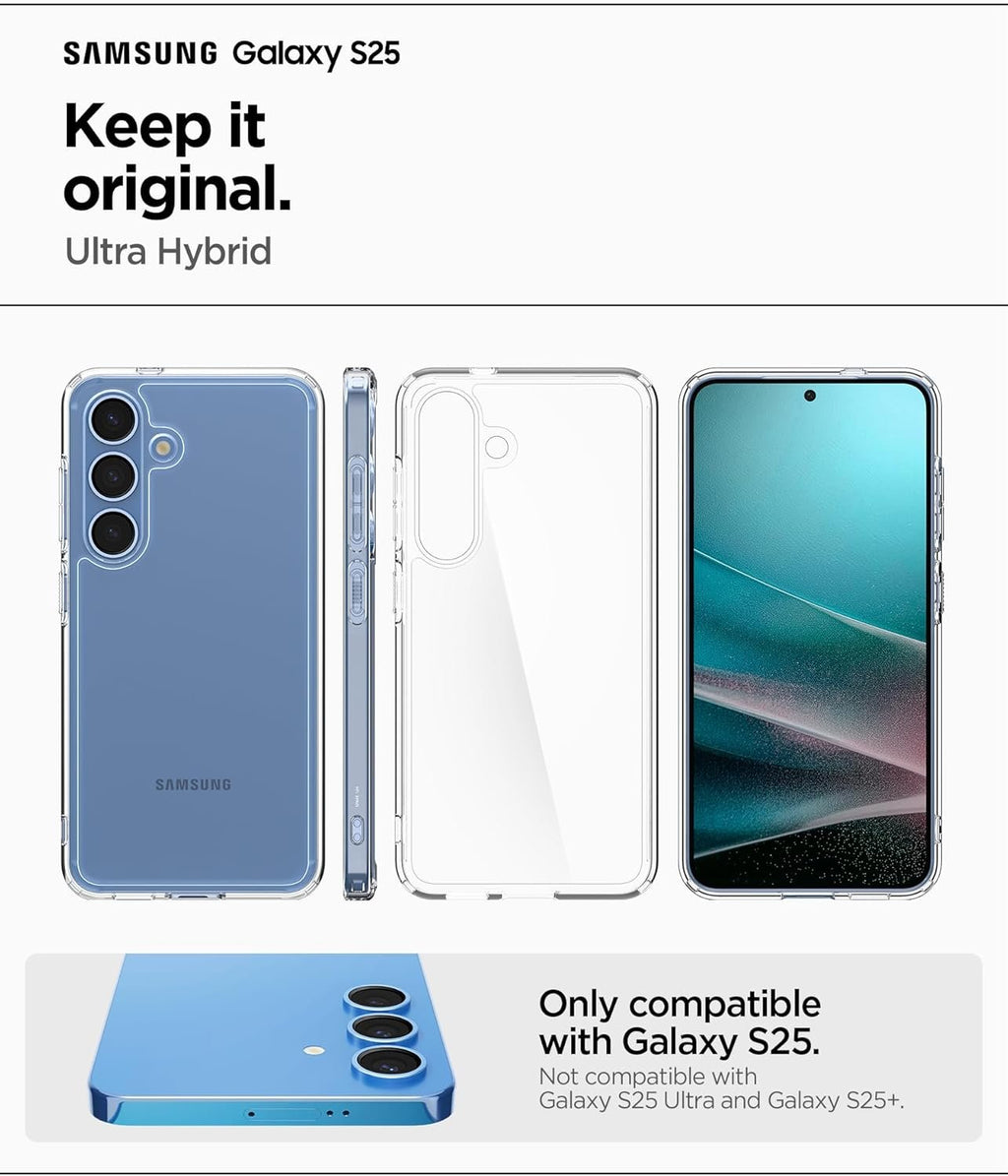 Θήκη Samsung Galaxy S25 Spigen Hybrid Σκληρή - Crystal Clear (ACS09006)