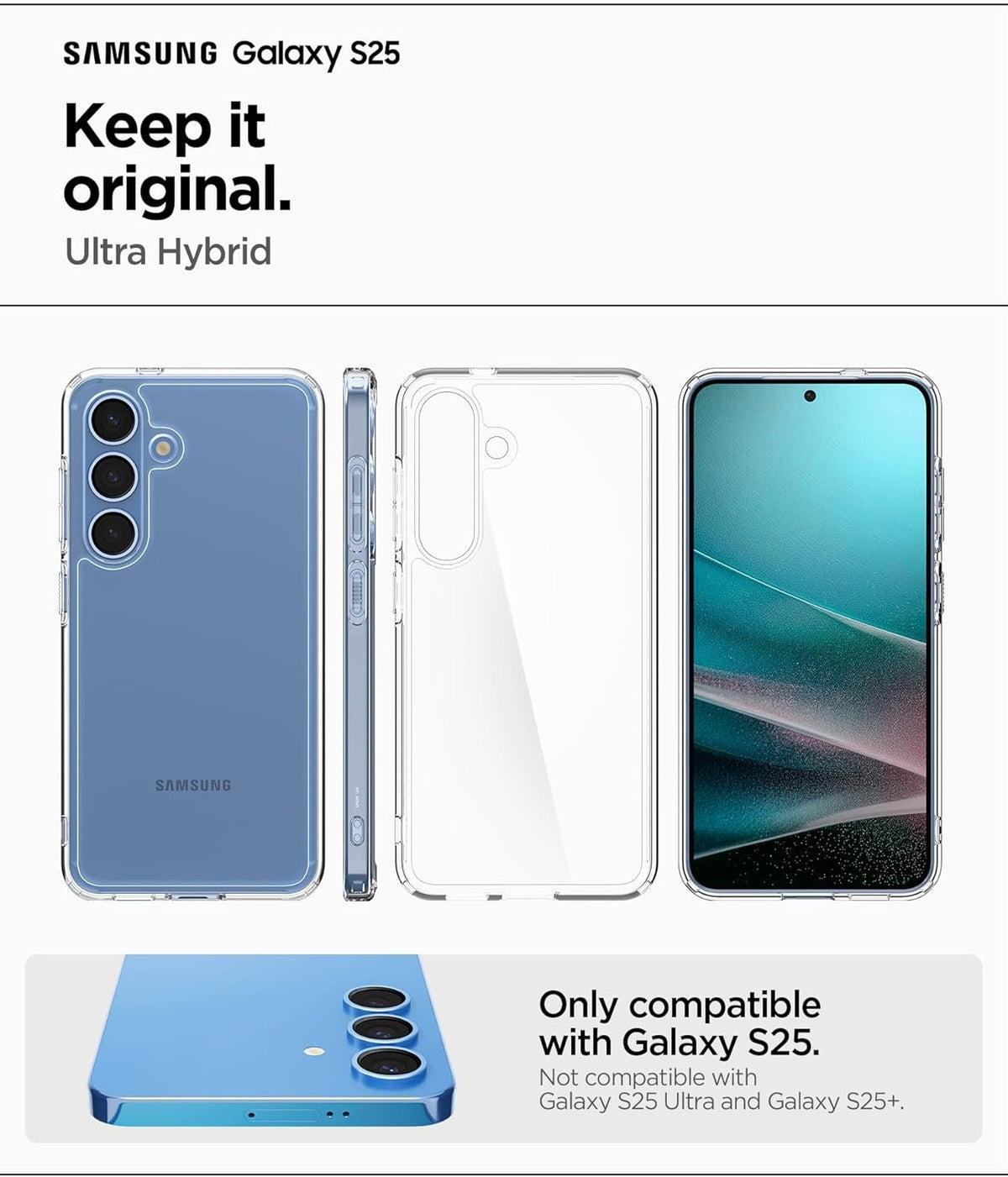 Θήκη Samsung Galaxy S25 Spigen Hybrid Σκληρή - Crystal Clear (ACS09006)