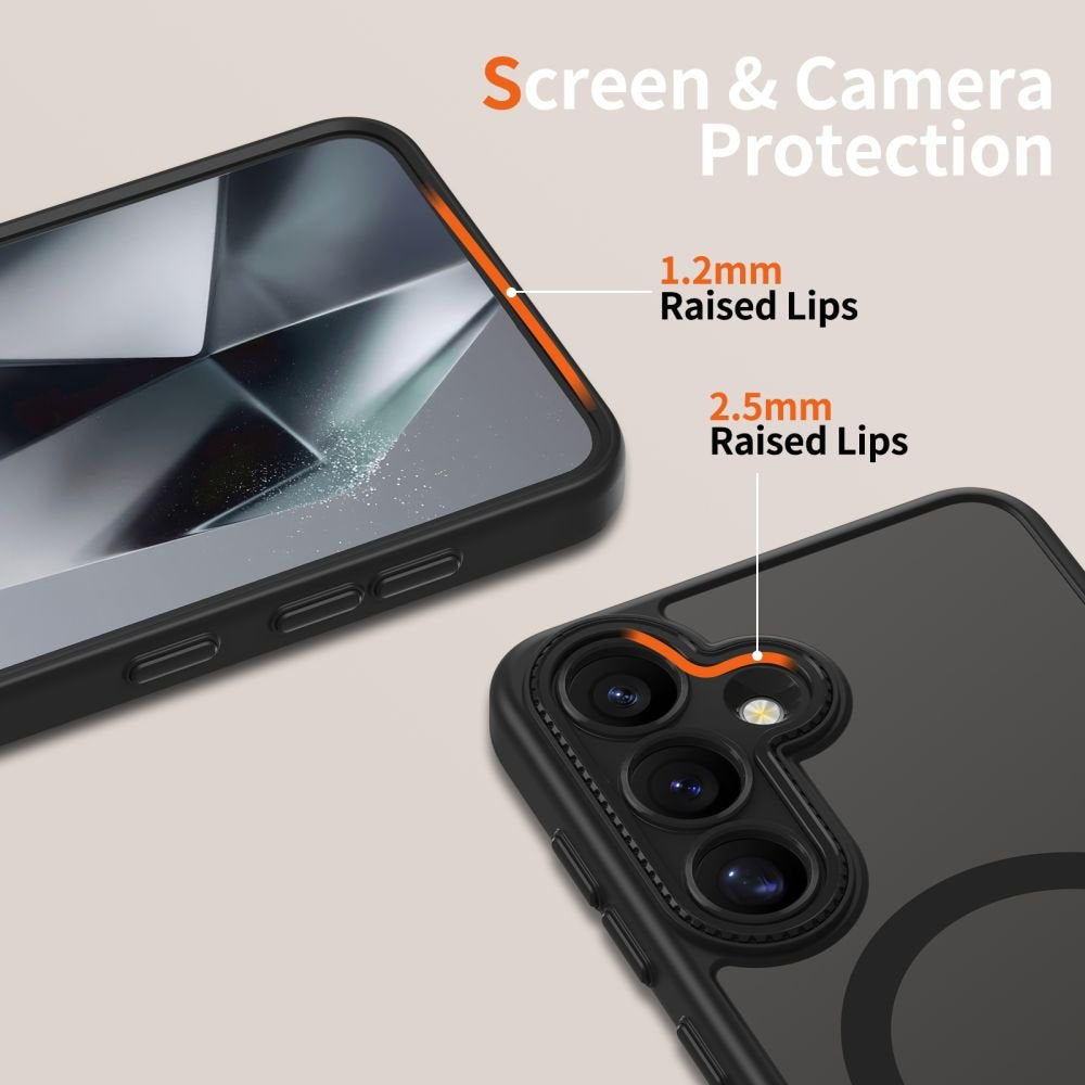 Θήκη Samsung Galaxy S25 Tech-Protect MagCam Σκληρή Ημιδιάφανη με MagSafe & Πλαίσιο Κάμερας - Matte Black (5906302322749)