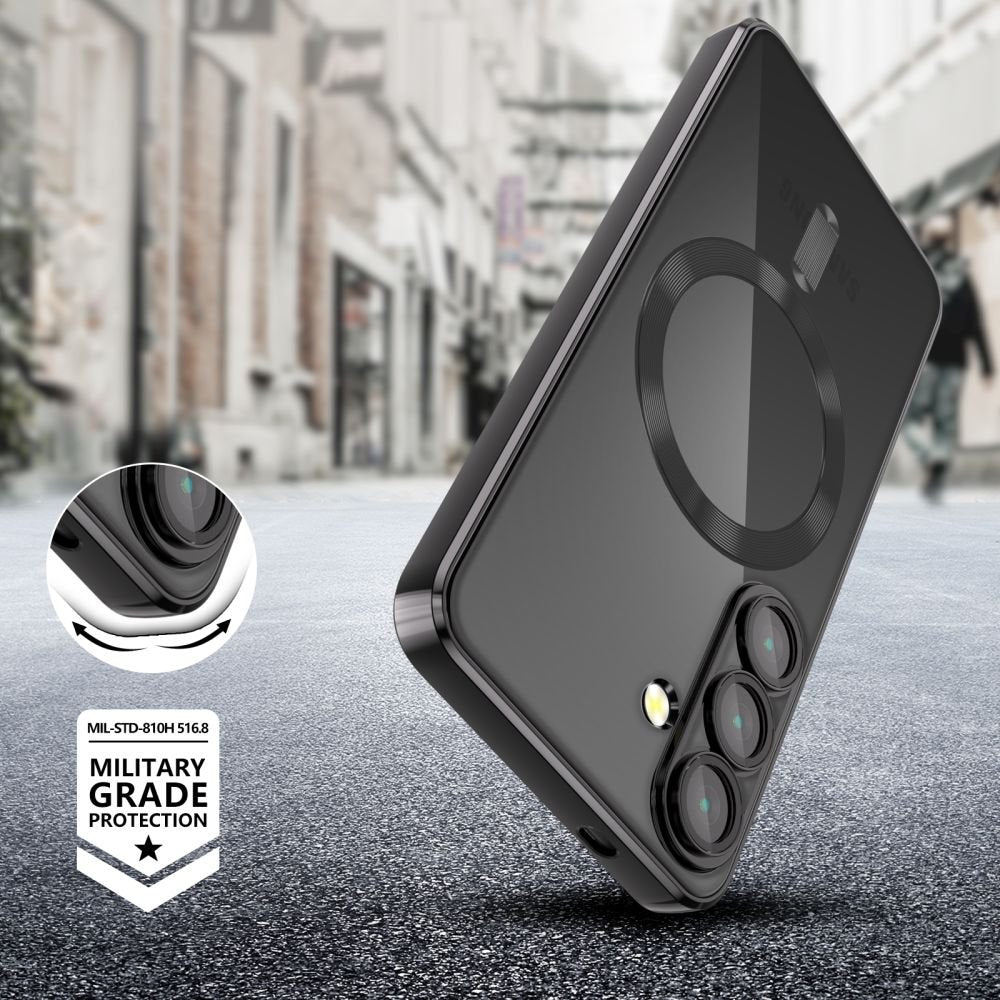 Θήκη Samsung Galaxy S25 Tech-Protect MagFlex Διάφανη Σιλικόνης με MagSafe - Shiny Black (5906302360055)