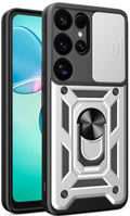 Θήκη Samsung Galaxy S25 Ultra Bodycell Armor Slide Ανθεκτική με Κάλυμμα για την Κάμερα & Μεταλλικό Ring Holder - Silver (5206