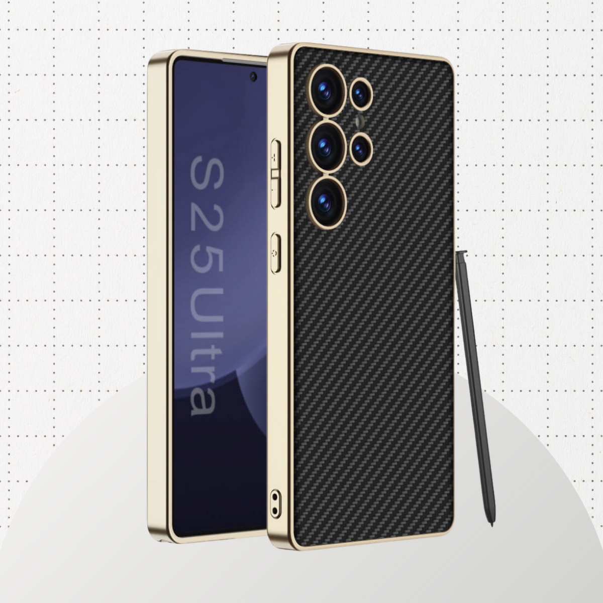 Θήκη Samsung Galaxy S25 Ultra Bodycell Plating Leather Backcover Σκληρή με TPU Bumper - Carbon Black (5206015084072)
