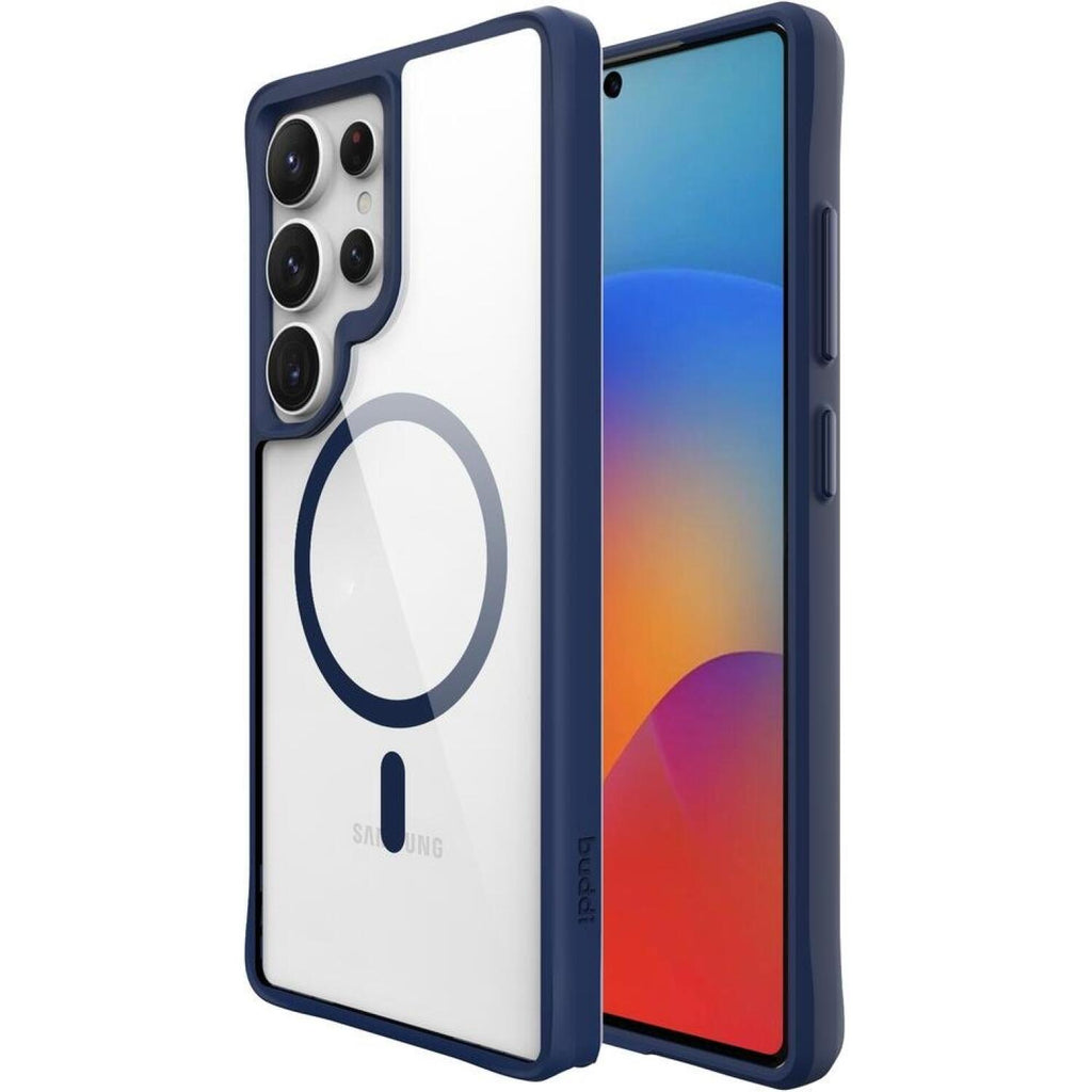 Θήκη Samsung Galaxy S25 Ultra Buddi Hybrid Σκληρή Διάφανη με MagSafe - Transparent / Blue (8719246493065)