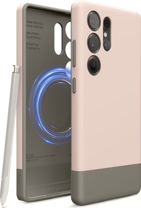 Θήκη Samsung Galaxy S25 Ultra Elago Magnetic Glide Σκληρή με MagSafe - Lovely Pink / Medium Grey (EGS25MSGL68-LPKMGY)