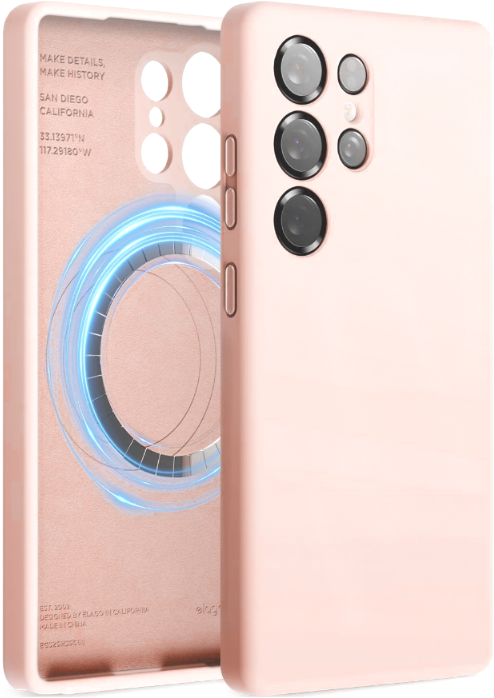 Θήκη Samsung Galaxy S25 Ultra Elago Magnetic Silicone Case Premium Σιλικόνης με MagSafe - Lovely Pink (EGS25MSSC68-LPK)