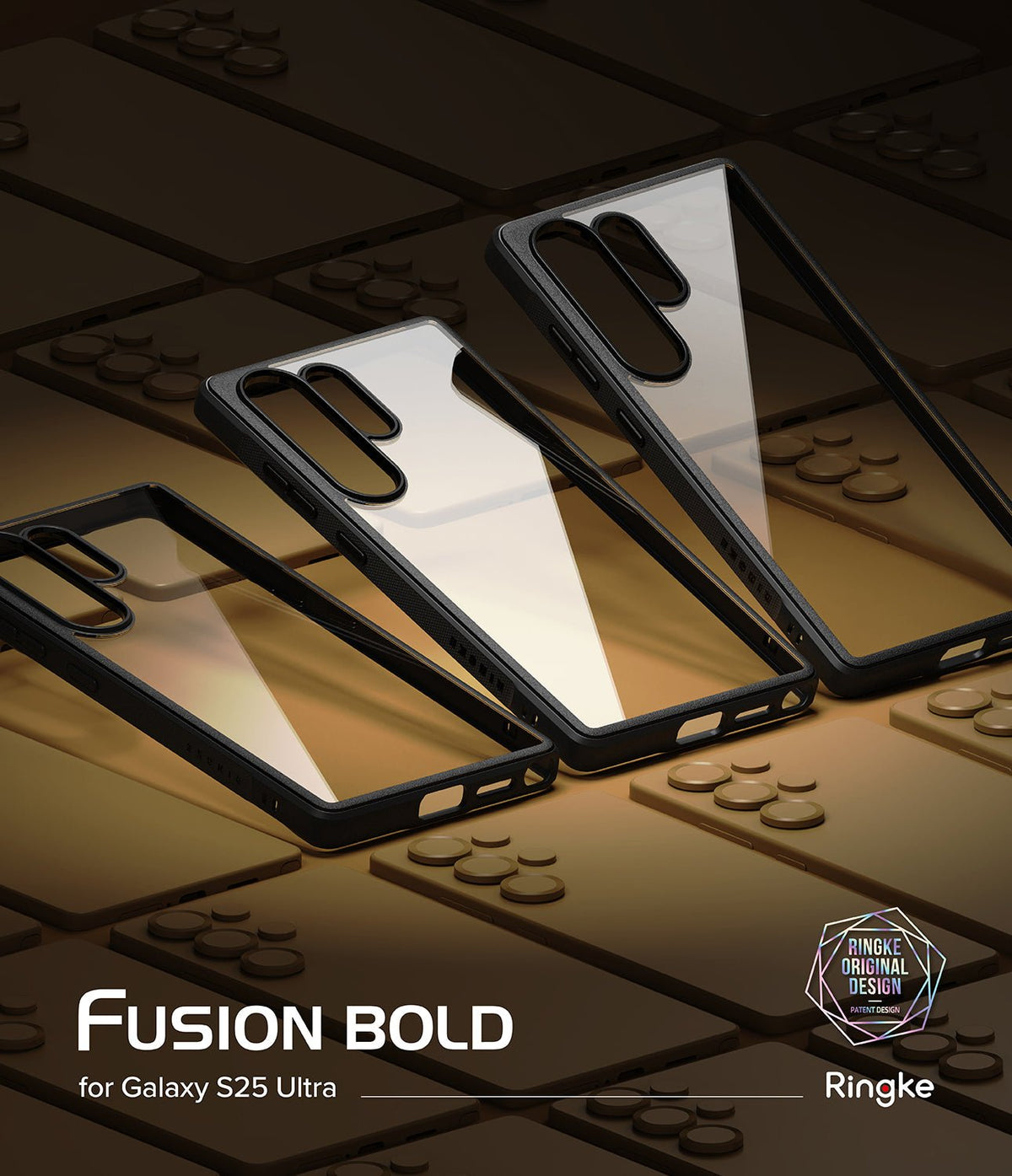Θήκη Samsung Galaxy S25 Ultra Ringke Fusion Bold Σκληρή Διάφανη με TPU Bumper - Black (8800274969070)