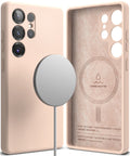 Θήκη Samsung Galaxy S25 Ultra Ringke Silicone Magnetic Ανθεκτική Σιλικόνης με MagSafe - Pink Sand (8800274969339)
