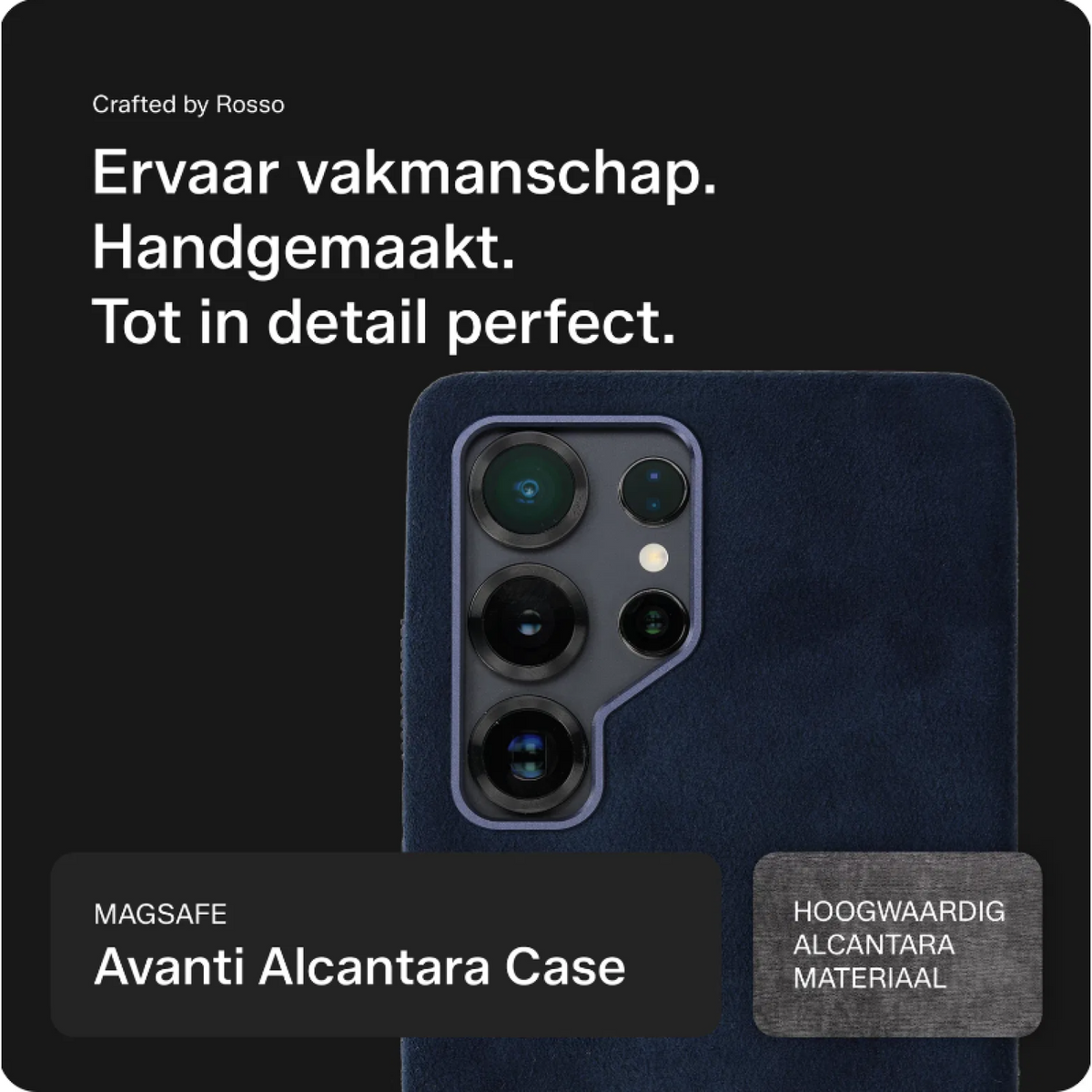 Θήκη Samsung Galaxy S25 Ultra Rosso Avanti Back Cover από Premium Alcantara με MagSafe - Blue (8719246549618)