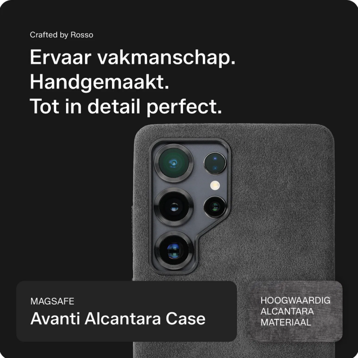 Θήκη Samsung Galaxy S25 Ultra Rosso Avanti Back Cover από Premium Alcantara με MagSafe - Gray (8719246549601)