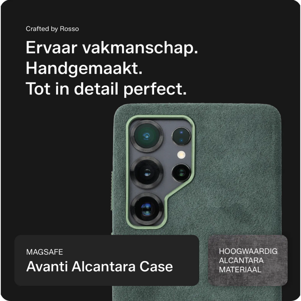 Θήκη Samsung Galaxy S25 Ultra Rosso Avanti Back Cover από Premium Alcantara με MagSafe - Green (8719246549632)