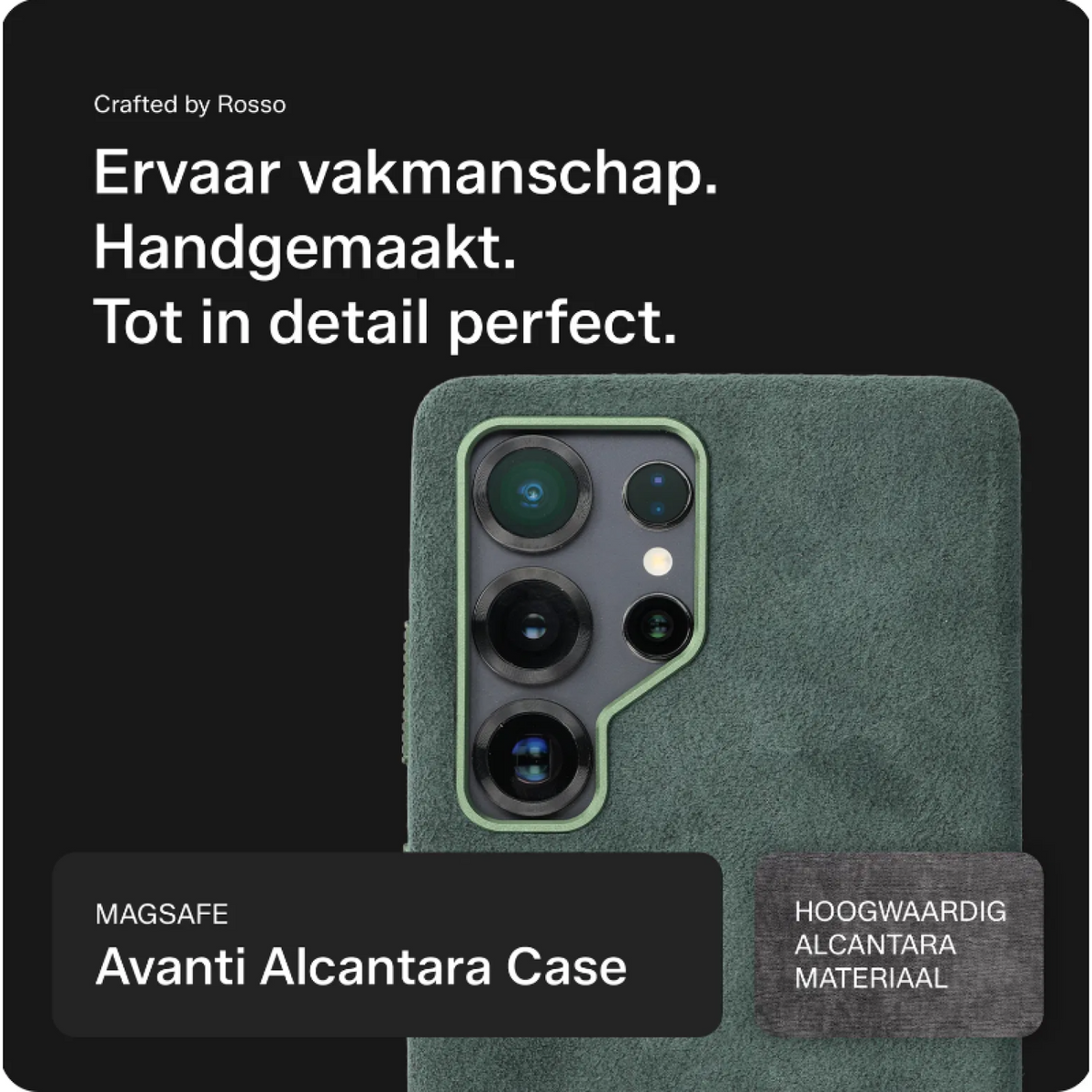 Θήκη Samsung Galaxy S25 Ultra Rosso Avanti Back Cover από Premium Alcantara με MagSafe - Green (8719246549632)