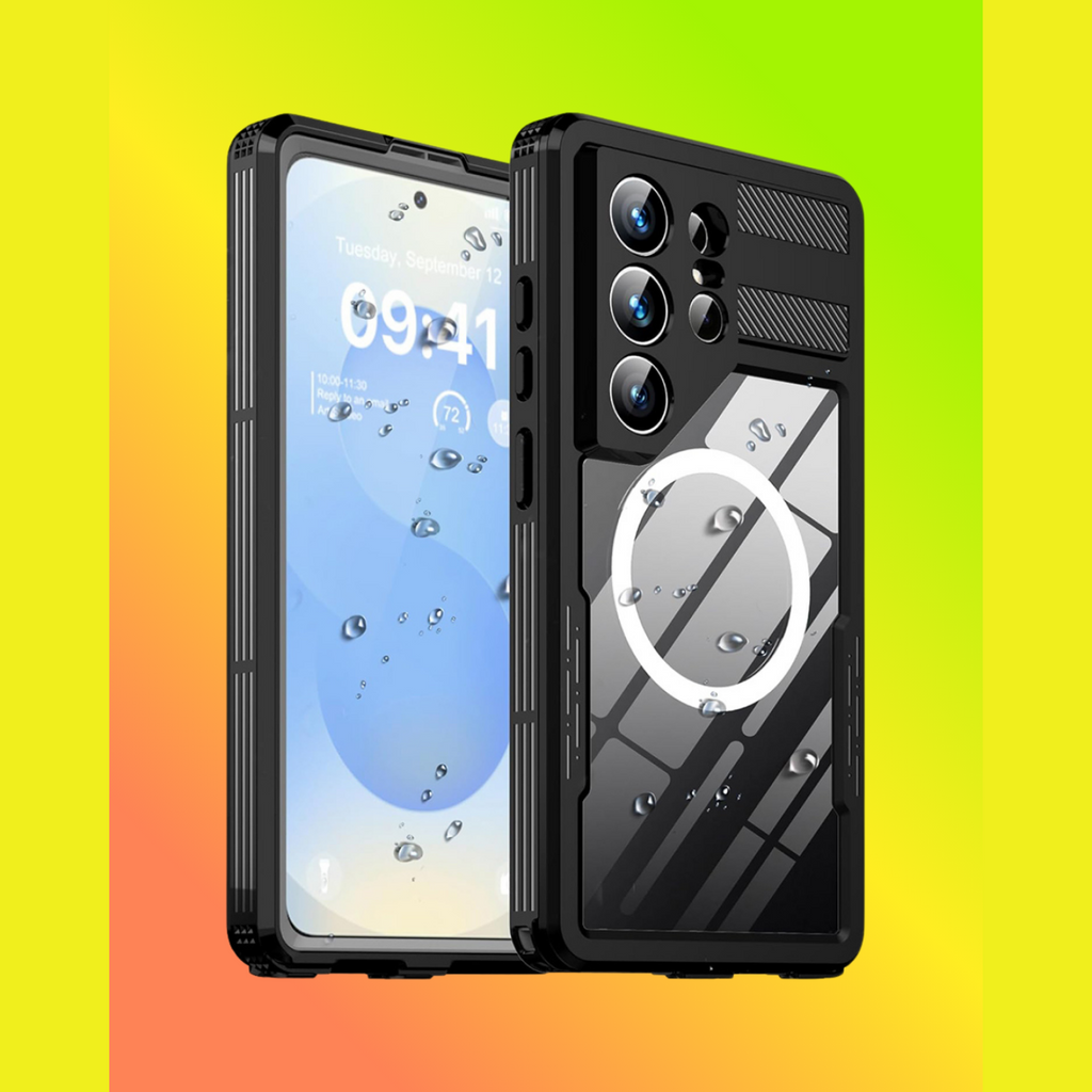 Θήκη Samsung Galaxy S25 Ultra ShellBox Αδιάβροχη Full Body 360° Διάφανη Ανθεκτική με MagSafe IP68 - Black (5949419276062)