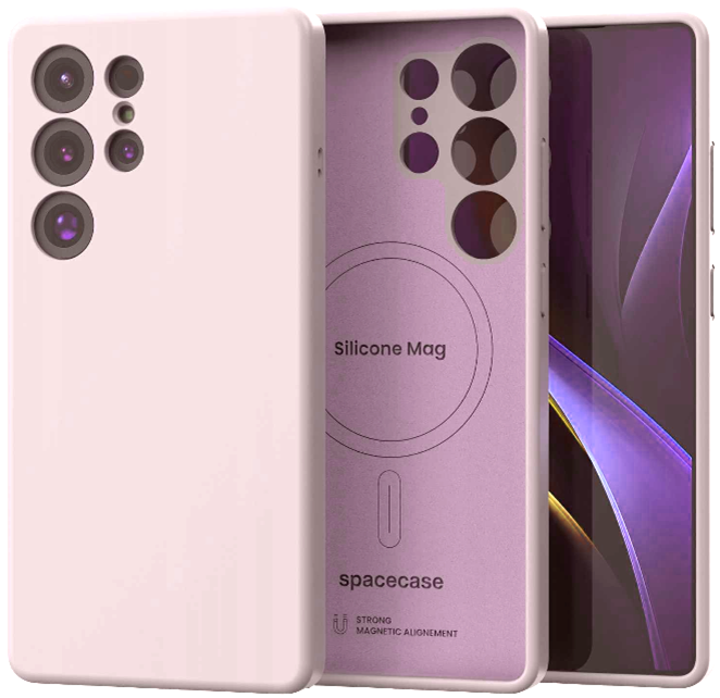 Θήκη Samsung Galaxy S25 Ultra Spacecase Silicone Magnetic Case Σιλικόνης με MagSafe - Light Purple (5905719114237)