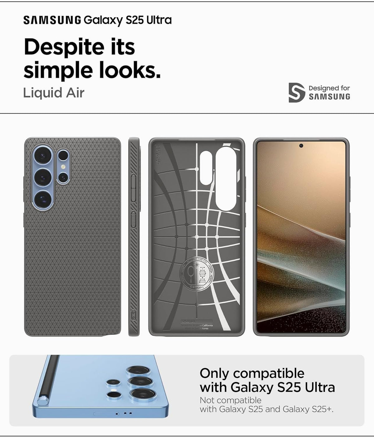 Θήκη Samsung Galaxy S25 Ultra Spigen Liquid Air Σιλικόνης - Marble Gray (ACS08954)