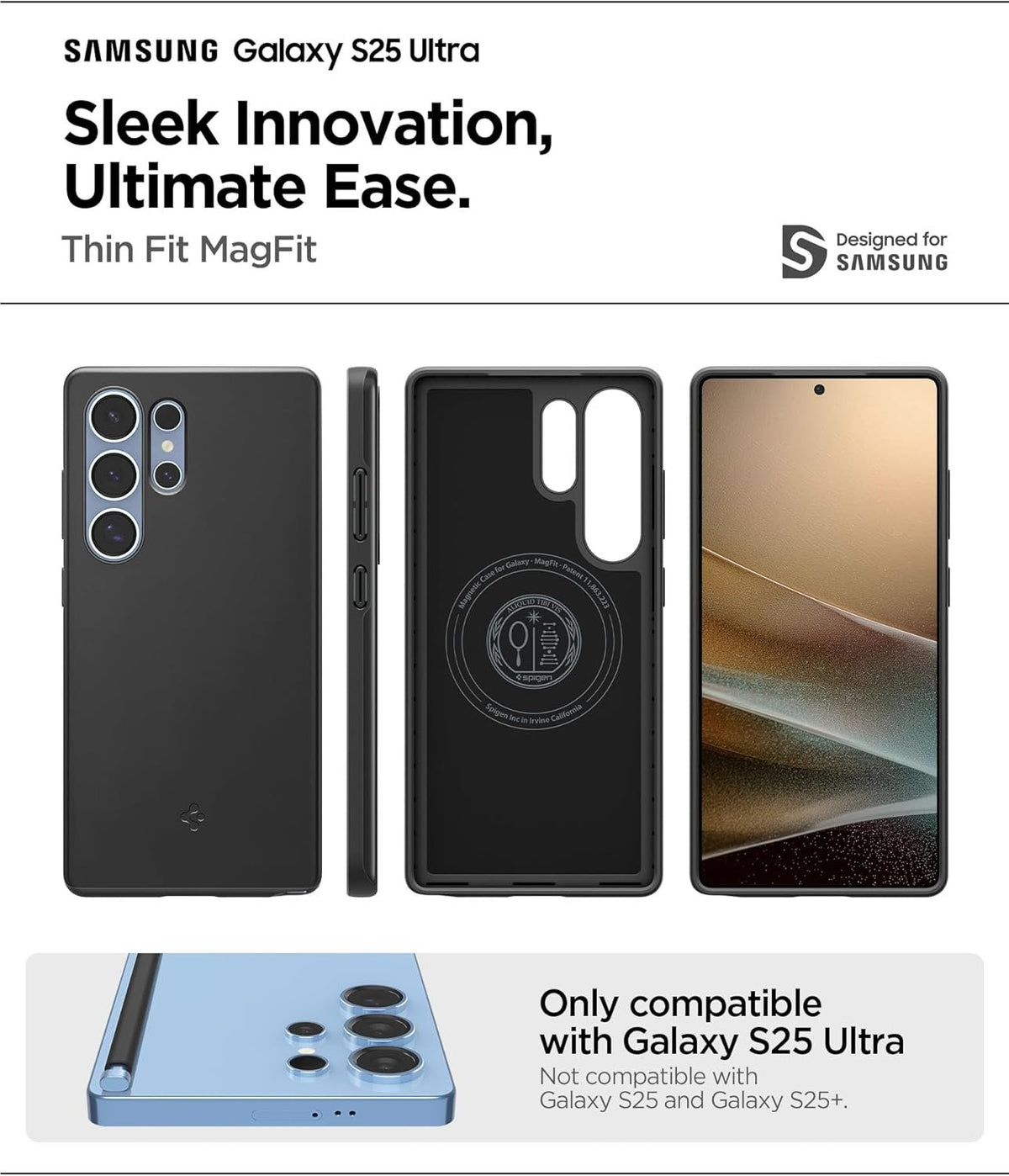 Θήκη Samsung Galaxy S25 Ultra Spigen Thin Fit MagFit Σκληρή με MagSafe - Black (ACS08946)