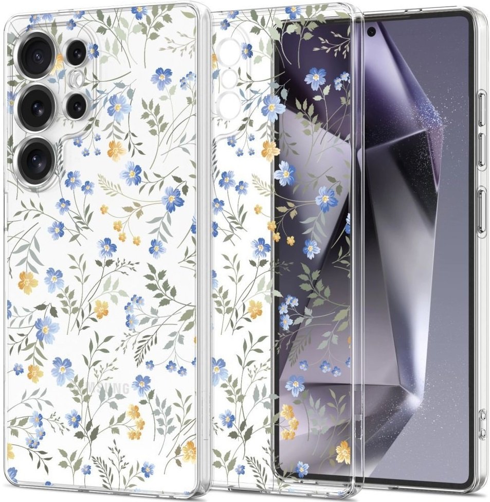 Θήκη Samsung Galaxy S25 Ultra Tech-Protect FlexAir Plus Διάφανη Σιλικόνης - Spring Flowers (5906302360451)