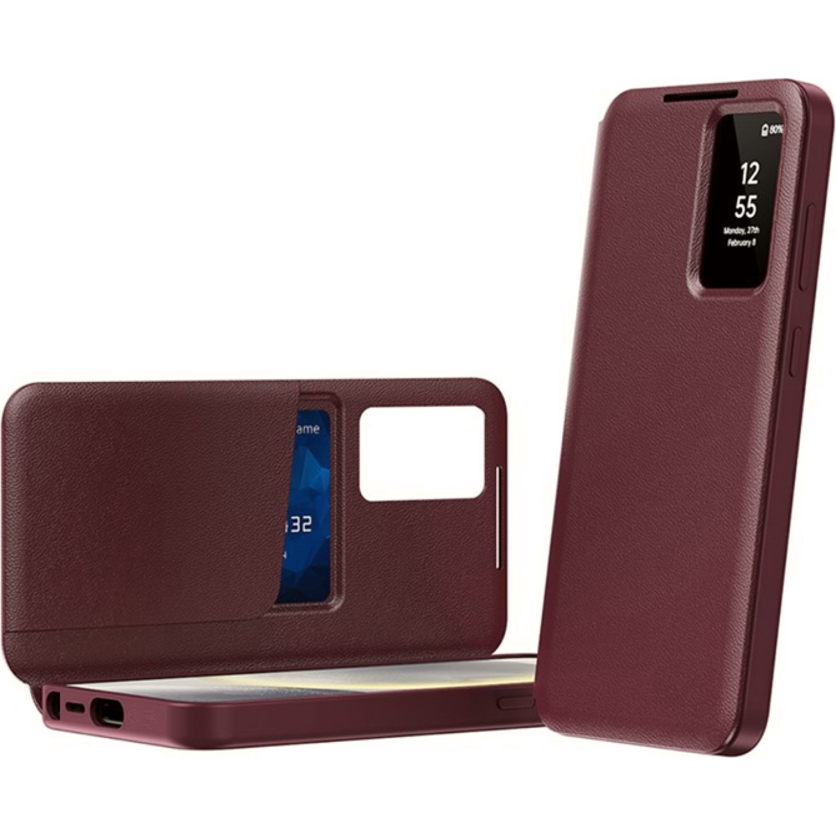 Θήκη Samsung Galaxy S25 Ultra Techsuit SmartView Series Flip με Ενεργό Πορτάκι - Red (5949419302846)