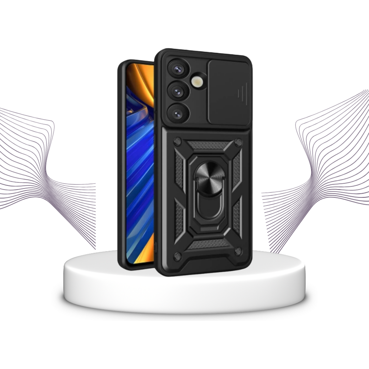 Θήκη Samsung Galaxy S26 Bodycell Armor Slide Ανθεκτική με Κάλυμμα για την Κάμερα & Μεταλλικό Ring Holder - Black (52060150862