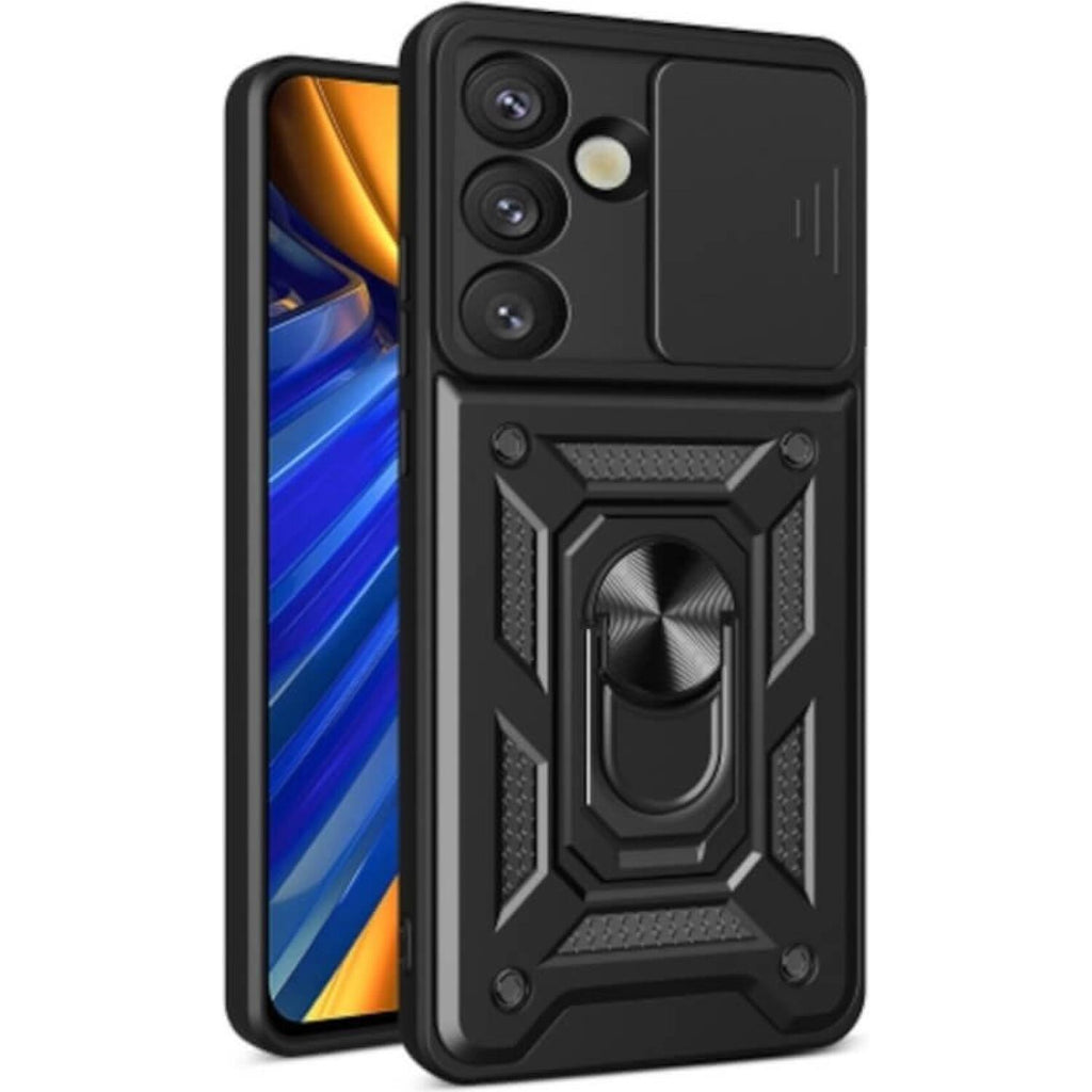 Θήκη Samsung Galaxy S26 Bodycell Armor Slide Ανθεκτική με Κάλυμμα για την Κάμερα & Μεταλλικό Ring Holder - Black (52060150862