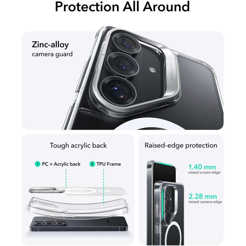 Θήκη Samsung Galaxy S26 ESR Classic Hybrid Magnetic with Stash Stand Ανθεκτική με MagSafe & Kickstand - Clear (4894240295977)