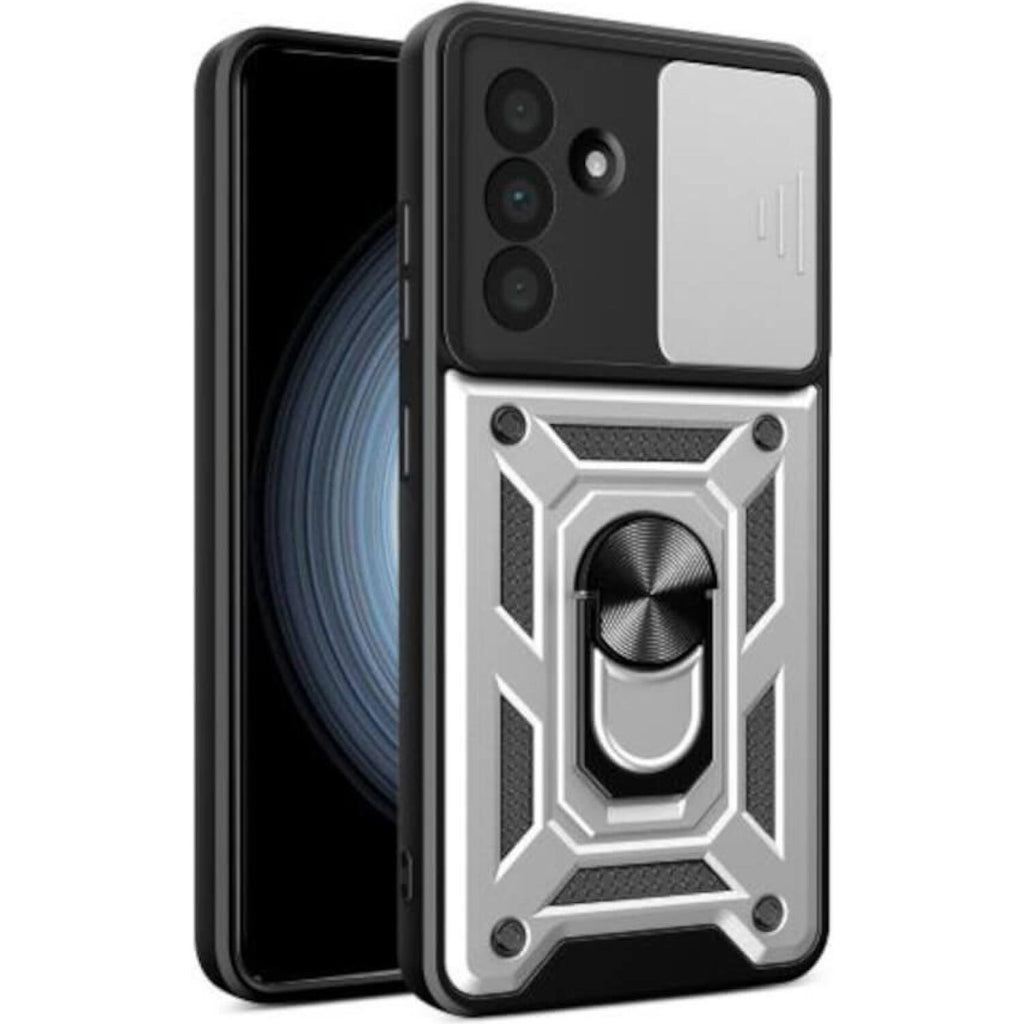 Θήκη Samsung Galaxy S26 Plus Bodycell Armor Slide Ανθεκτική με Κάλυμμα για την Κάμερα & Μεταλλικό Ring Holder - Silver (52060
