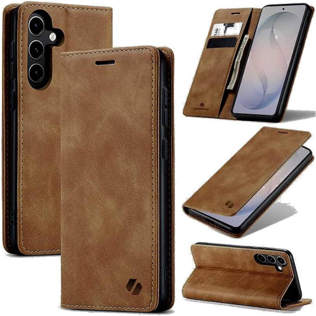 Θήκη Samsung Galaxy S26 Plus Spacecase Wallet Πορτοφόλι - Light Brown (5905719139964)