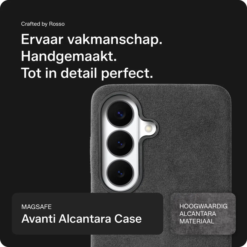Θήκη Samsung Galaxy S26 Rosso Avanti Back Cover από Premium Alcantara με MagSafe - Gray (8719246549229)