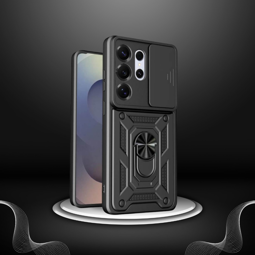 Θήκη Samsung Galaxy S26 Ultra Bodycell Armor Slide Ανθεκτική με Κάλυμμα για την Κάμερα & Μεταλλικό Ring Holder - Black (52060