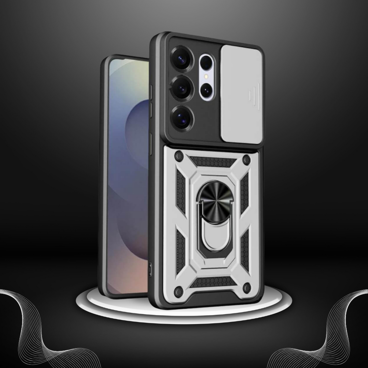 Θήκη Samsung Galaxy S26 Ultra Bodycell Armor Slide Ανθεκτική με Κάλυμμα για την Κάμερα & Μεταλλικό Ring Holder - Silver (5206