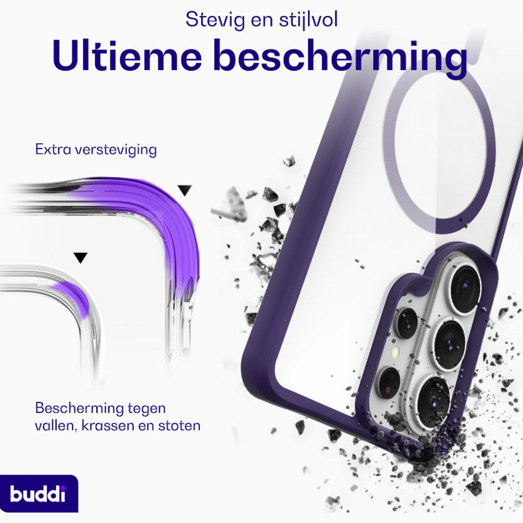 Θήκη Samsung Galaxy S26 Ultra Buddi Hybrid Σκληρή Διάφανη με MagSafe - Transparent / Purple (8719246544378)
