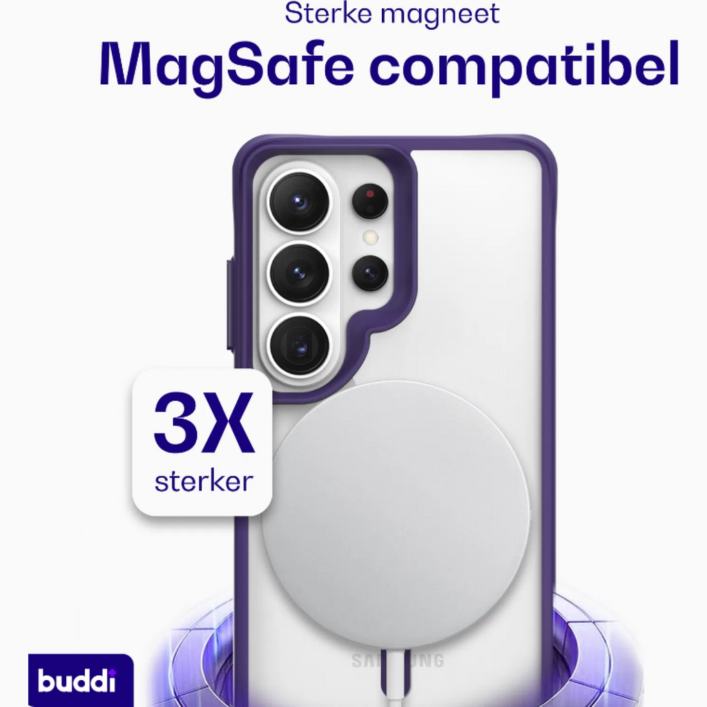 Θήκη Samsung Galaxy S26 Ultra Buddi Hybrid Σκληρή Διάφανη με MagSafe - Transparent / Purple (8719246544378)