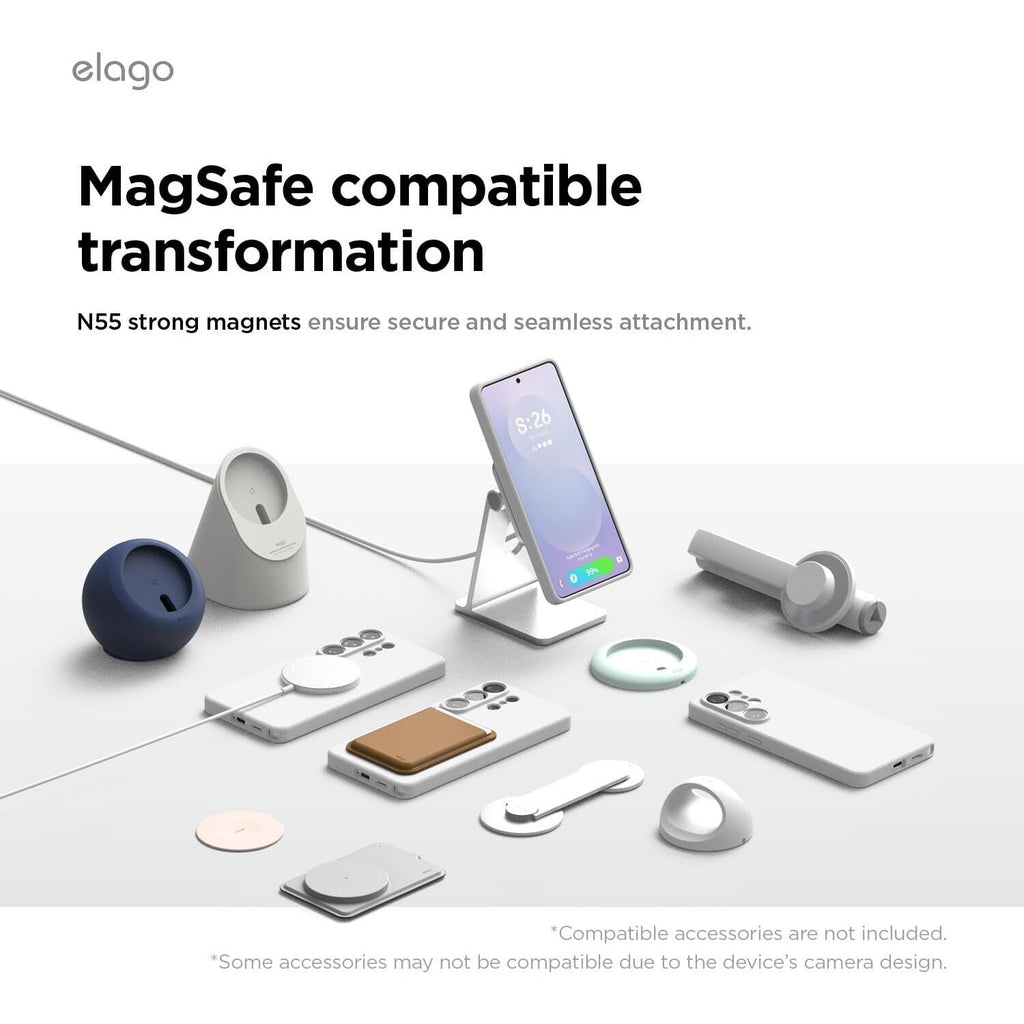 Θήκη Samsung Galaxy S26 Ultra Elago Magnetic Silicone Case Premium Σιλικόνης με MagSafe - White (EGS26MSSC69-WH)