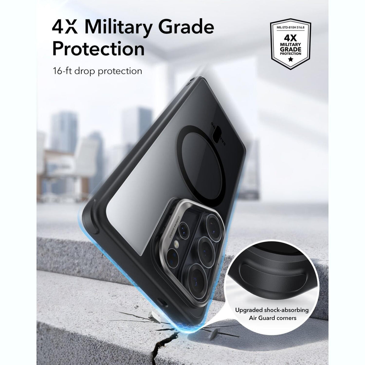 Θήκη Samsung Galaxy S26 Ultra ESR Classic Hybrid Magnetic with Stash Stand Ανθεκτική με MagSafe & Kickstand - Clear / Black (