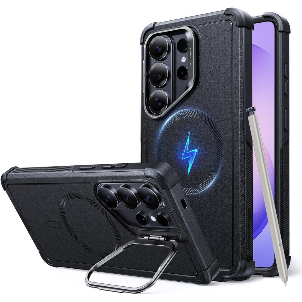 Θήκη Samsung Galaxy S26 Ultra ESR Cyber Tough Magnetic with Stash Stand Ανθεκτική με MagSafe & Kickstand - Black (48942402958