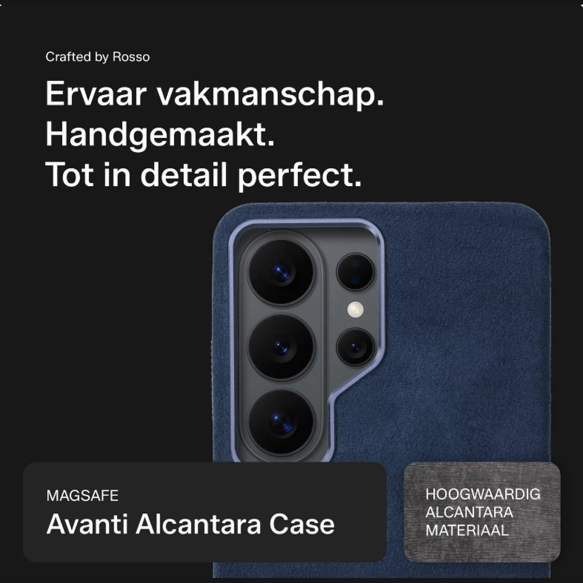 Θήκη Samsung Galaxy S26 Ultra Rosso Avanti Back Cover από Premium Alcantara με MagSafe - Blue (8719246549335)