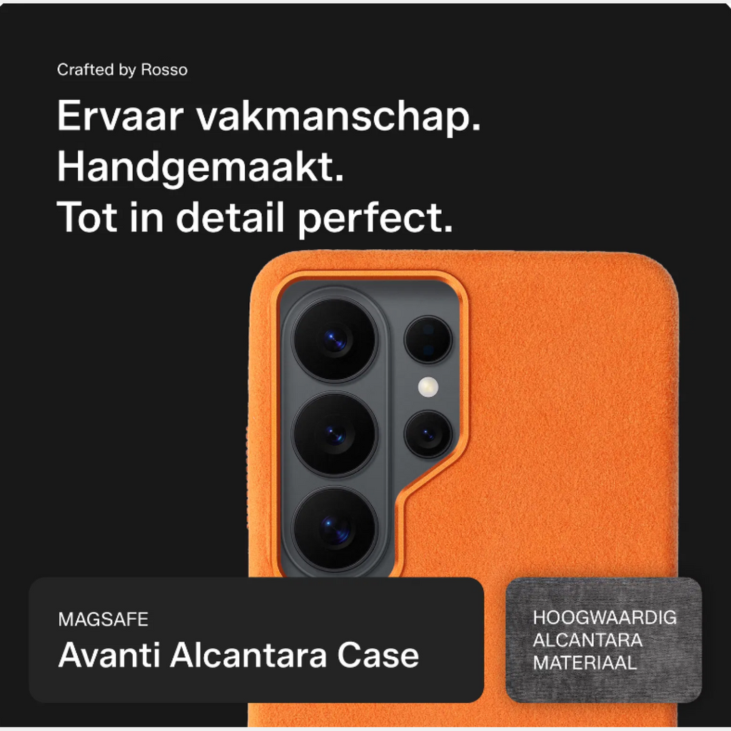 Θήκη Samsung Galaxy S26 Ultra Rosso Avanti Back Cover από Premium Alcantara με MagSafe - Orange (8719246549366)