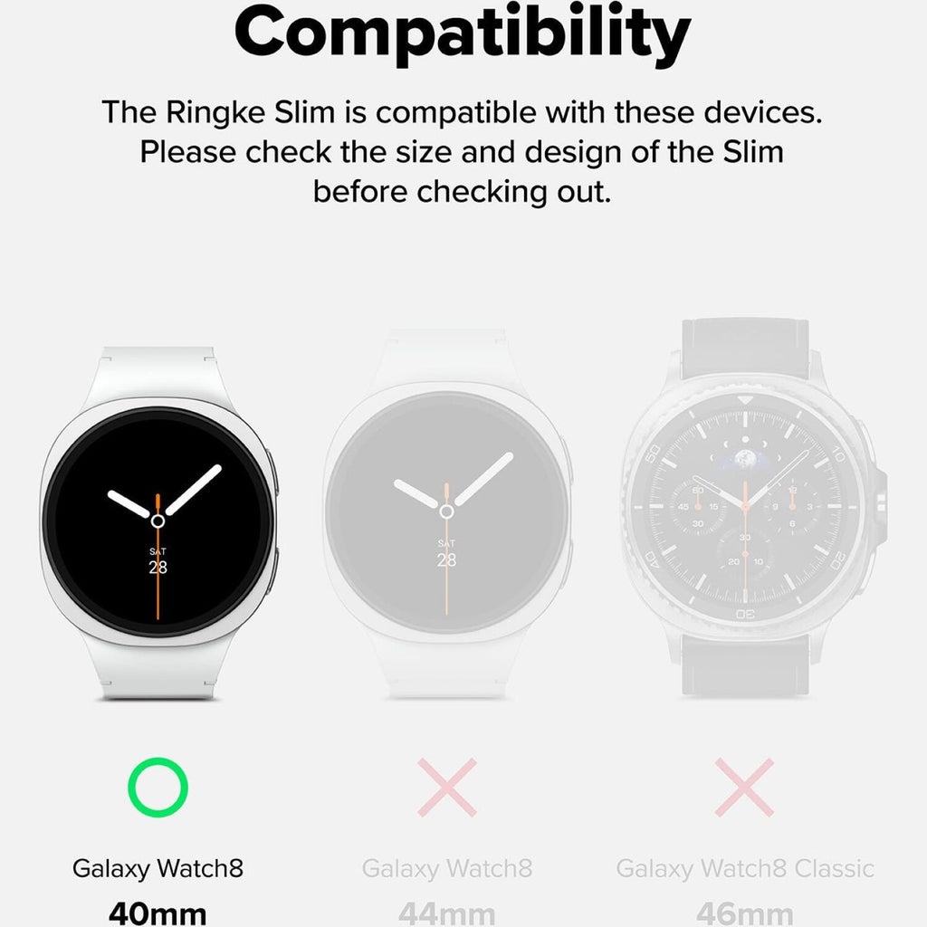 Θήκη Samsung Galaxy Watch 9 / 8 40mm Ringke Slim Case Σκληρή 2 Τεμάχια - Clear / Matte Black (8800293856047)