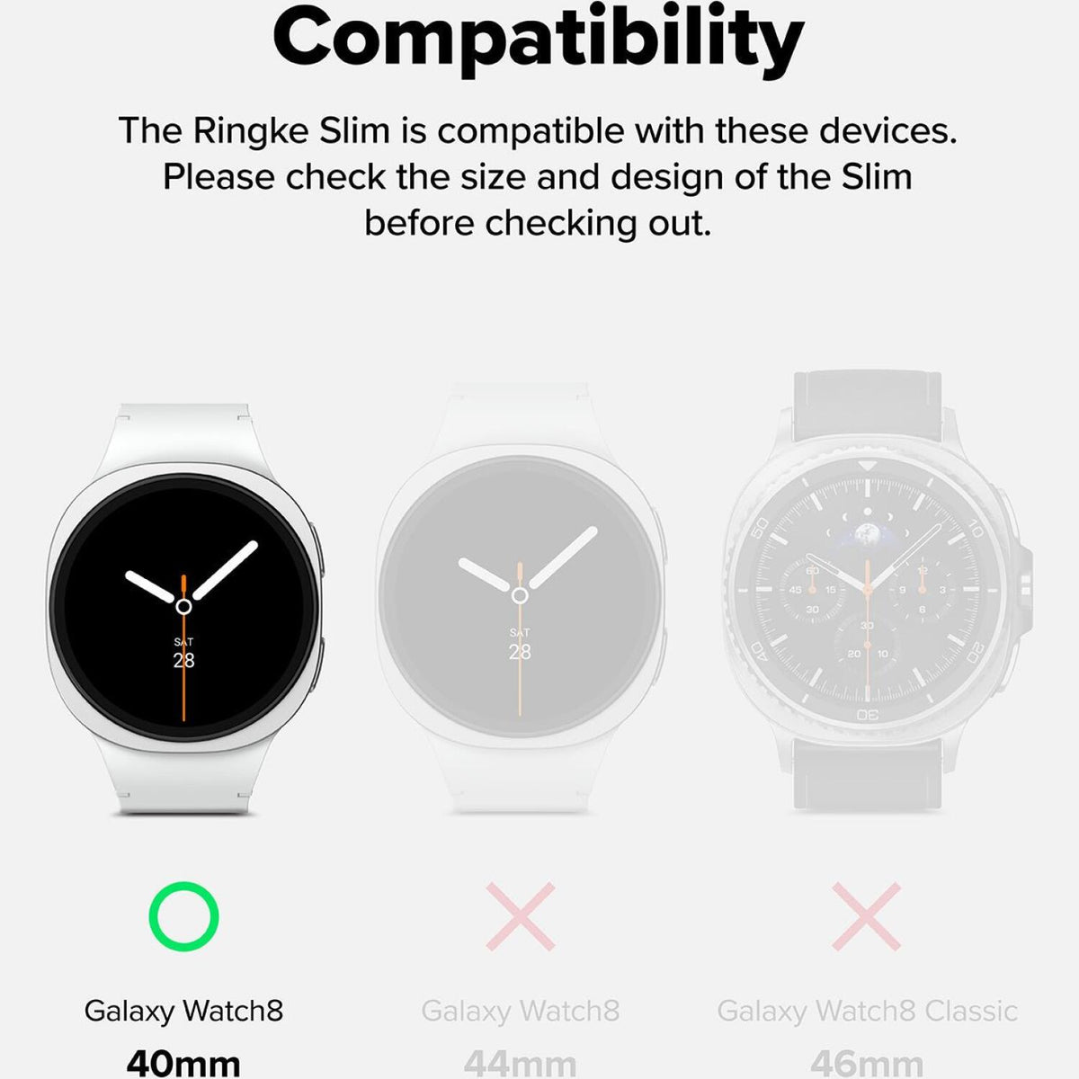 Θήκη Samsung Galaxy Watch 9 / 8 40mm Ringke Slim Case Σκληρή 2 Τεμάχια - Clear / Matte Black (8800293856047)