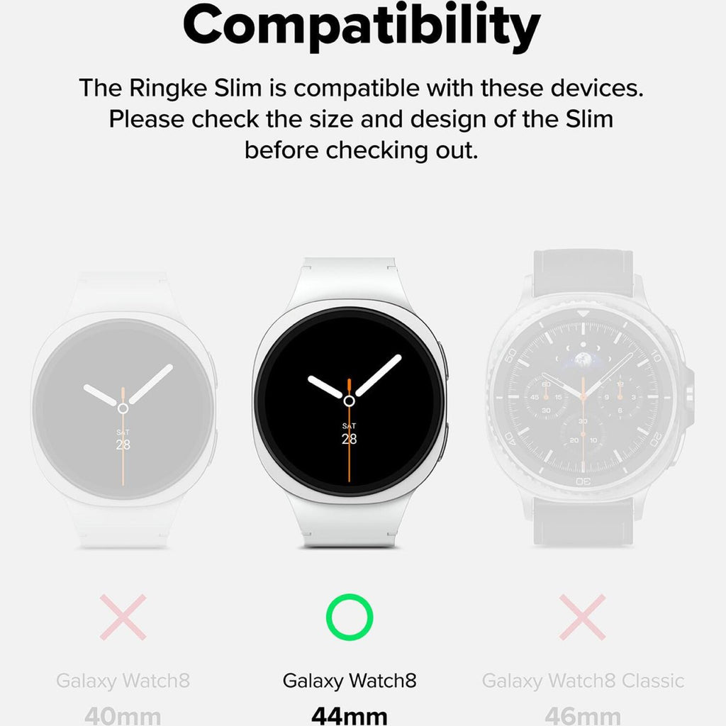 Θήκη Samsung Galaxy Watch 9 / 8 44mm Ringke Slim Case Σκληρή 2 Τεμάχια - Clear / Matte Black (8800293856146)