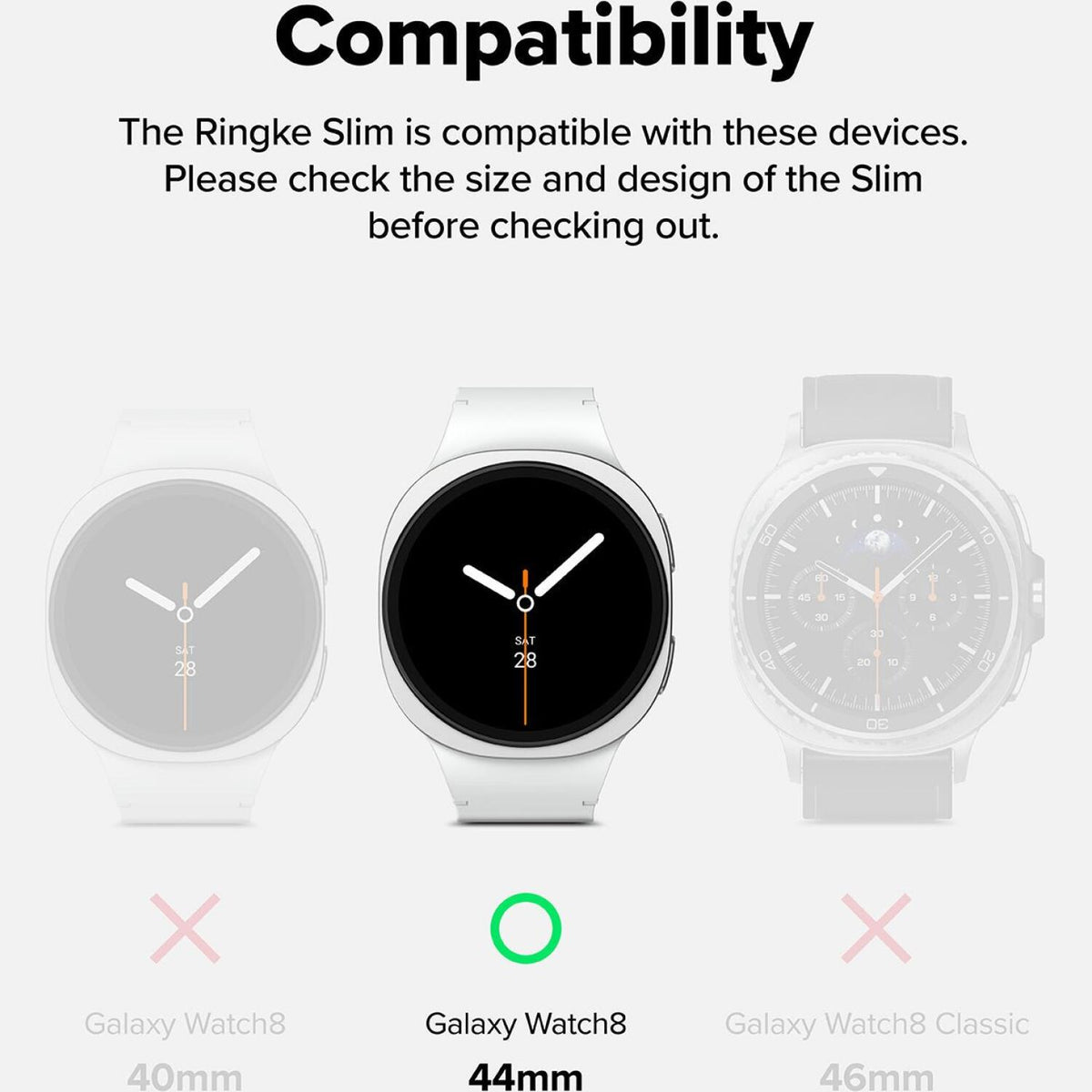 Θήκη Samsung Galaxy Watch 9 / 8 44mm Ringke Slim Case Σκληρή 2 Τεμάχια - Clear / Matte Black (8800293856146)