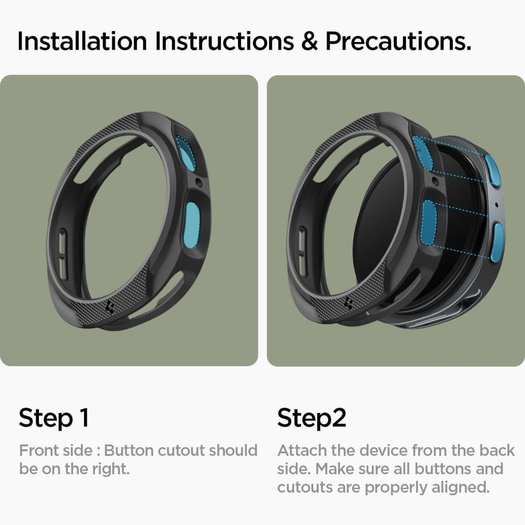 Θήκη Samsung Galaxy Watch 9 / 8 44mm Spigen Liquid Air Σιλικόνης - Matte Black (ACS09839)