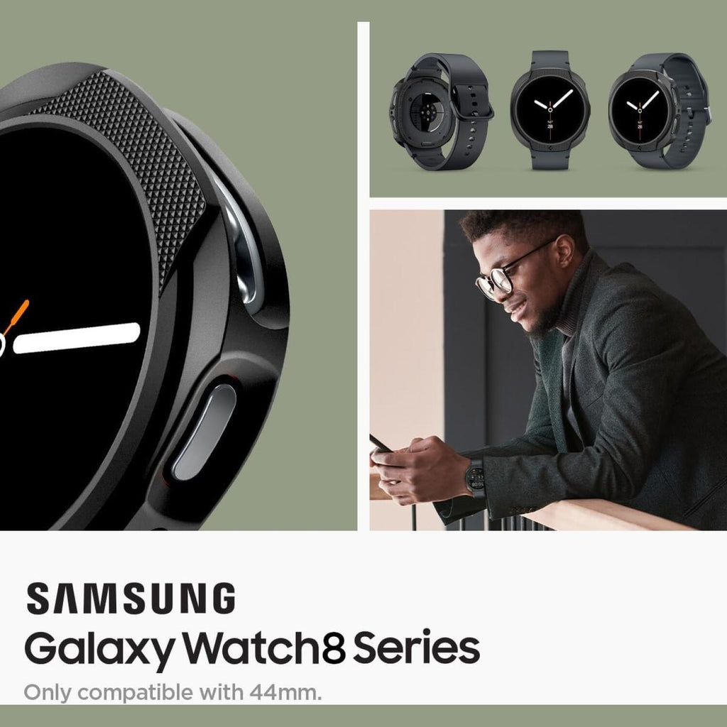 Θήκη Samsung Galaxy Watch 9 / 8 44mm Spigen Liquid Air Σιλικόνης - Matte Black (ACS09839)