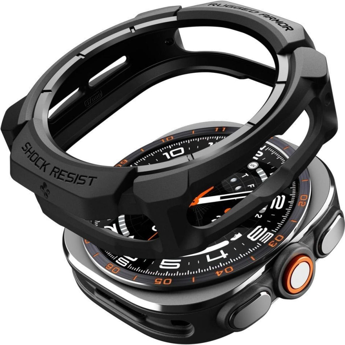 Θήκη Samsung Galaxy Watch Ultra2 2026 47mm Spigen Rugged Armor Ανθεκτική Σιλικόνης - Matte Black (ACS11611)