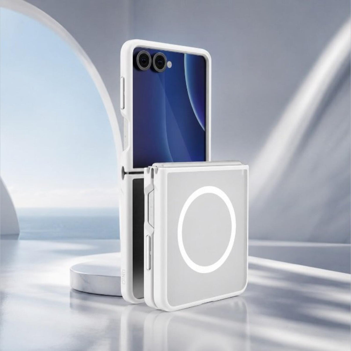 Θήκη Samsung Galaxy Z Flip8 Uniq Veren AF MagClick Ανθεκτική Ημιδιάφανη με MagSafe - White (UNIQ-GZFLIP8-VERNAFMCFST)
