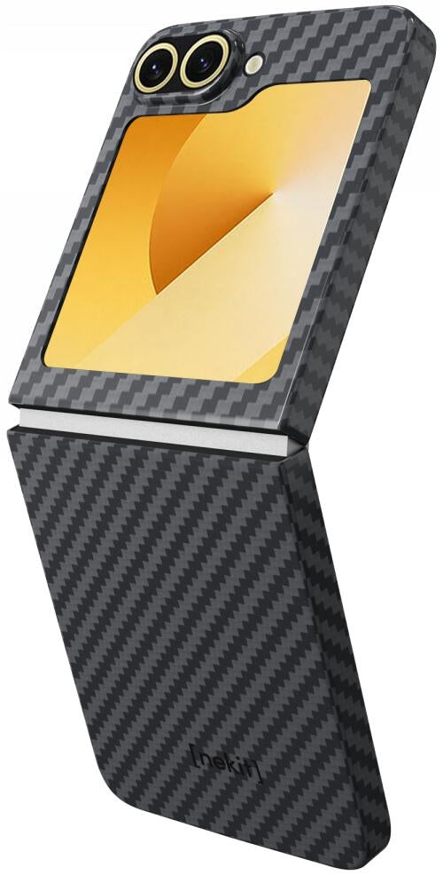 Θήκη Samsung Galaxy Z Flip7 FE / Z Flip6 - Nekit Fiber Σκληρή με MagSafe Aramid Fiber - 1mm - 1500D Kevlar - Black (871924645