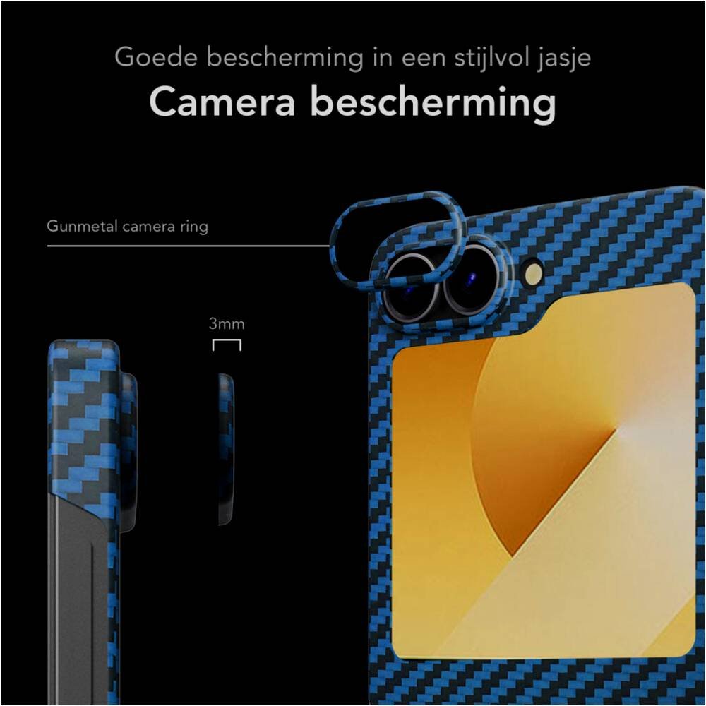 Θήκη Samsung Galaxy Z Flip7 FE / Z Flip6 Nekit Fiber Σκληρή με MagSafe Aramid Fiber 1mm 1500D Kevlar - Blue (8719246469701)