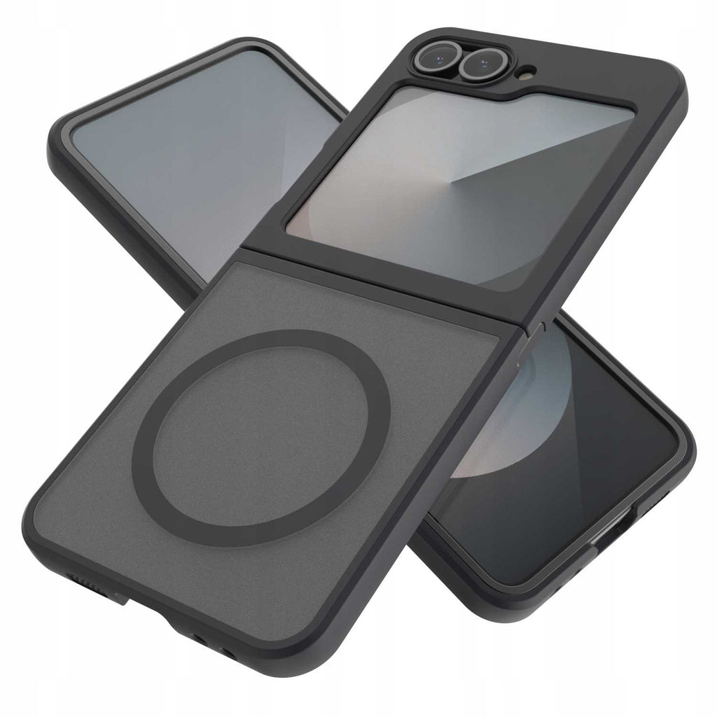 Θήκη Samsung Galaxy Z Flip6 - Spacecase Hybrid MagSafe Σκληρή Ημιδιάφανη με MagSafe - Black (5905719110864)