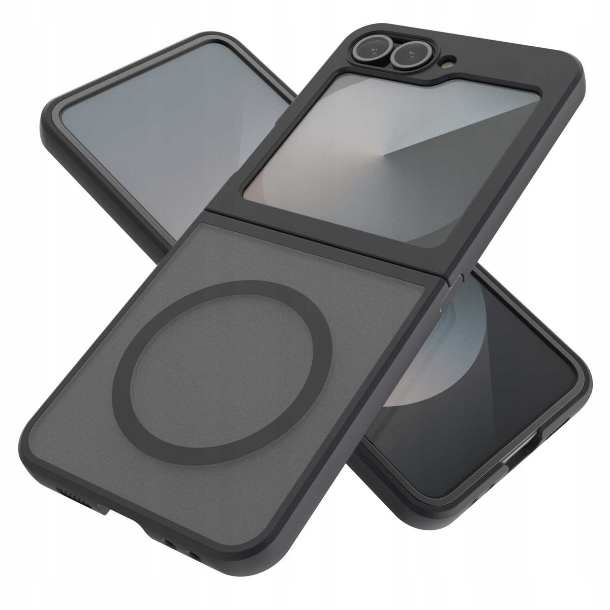 Θήκη Samsung Galaxy Z Flip6 - Spacecase Hybrid MagSafe Σκληρή Ημιδιάφανη με MagSafe - Black (5905719110864)