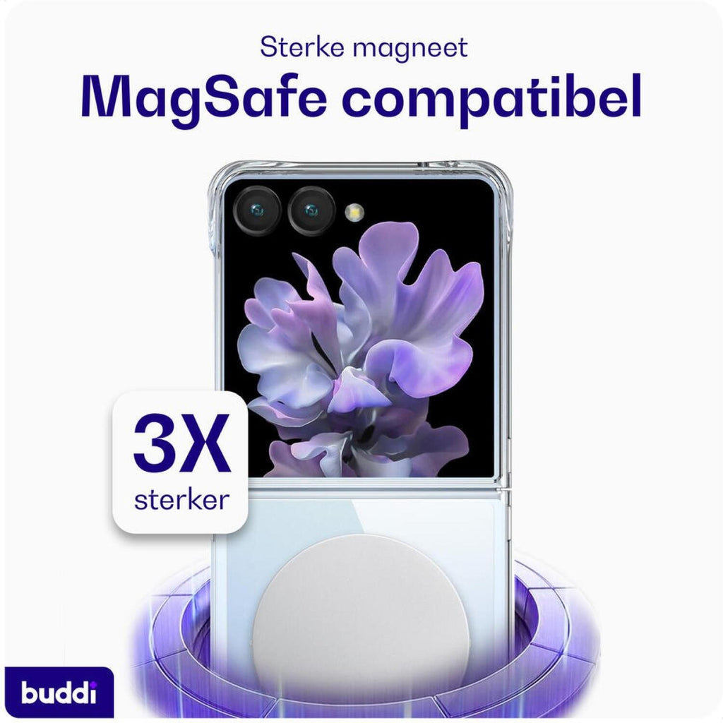 Θήκη Samsung Galaxy Z Flip7 Buddi Core Σκληρή Διάφανη με MagSafe - Transparent (8719246492648)